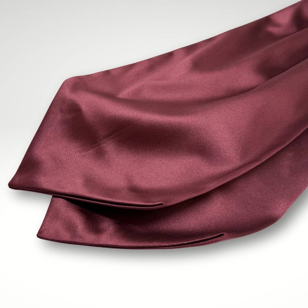 Burgundy Satin Cravat for Men