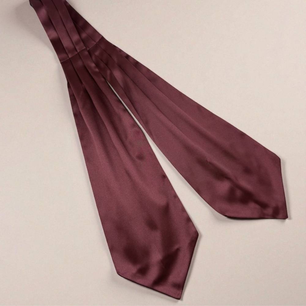 Burgundy Satin Cravat for Men