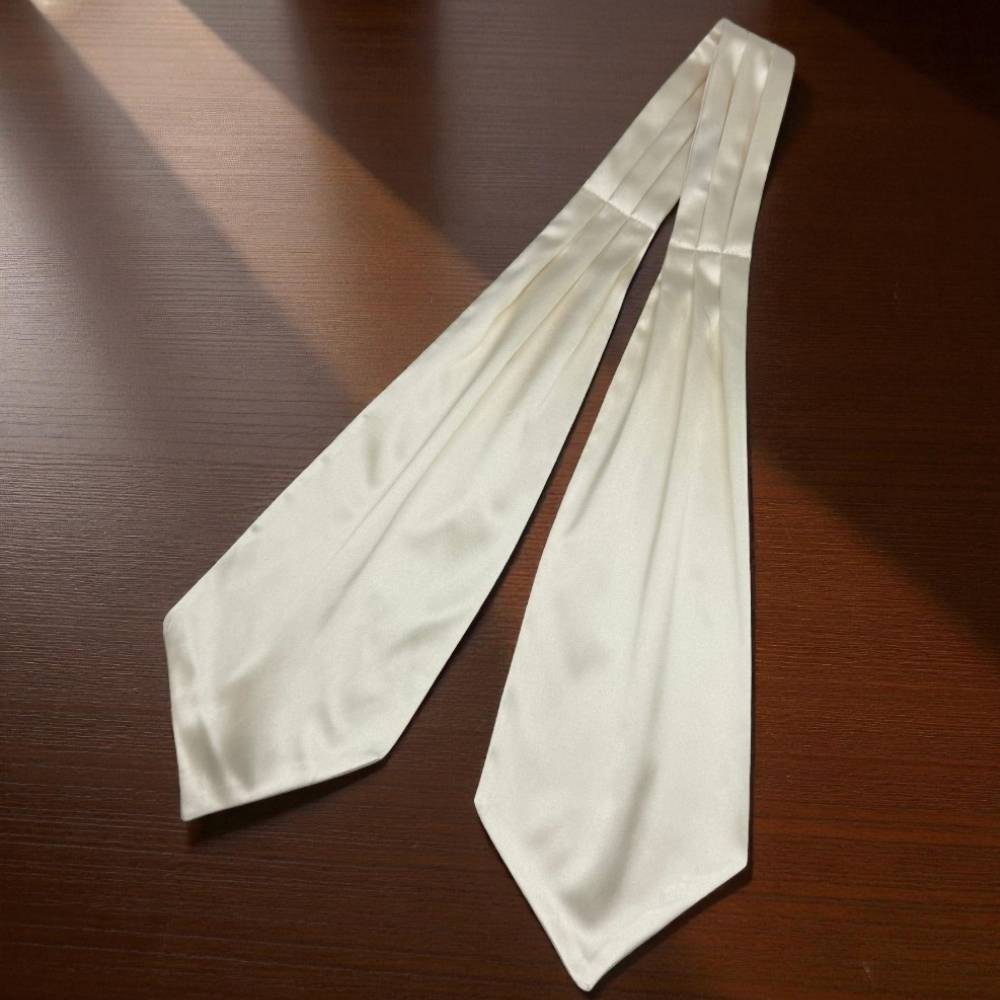 White Satin Cravat for Men