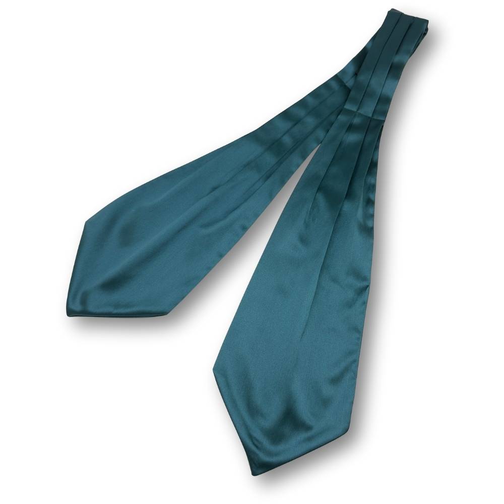 Teal Satin Cravat for Men