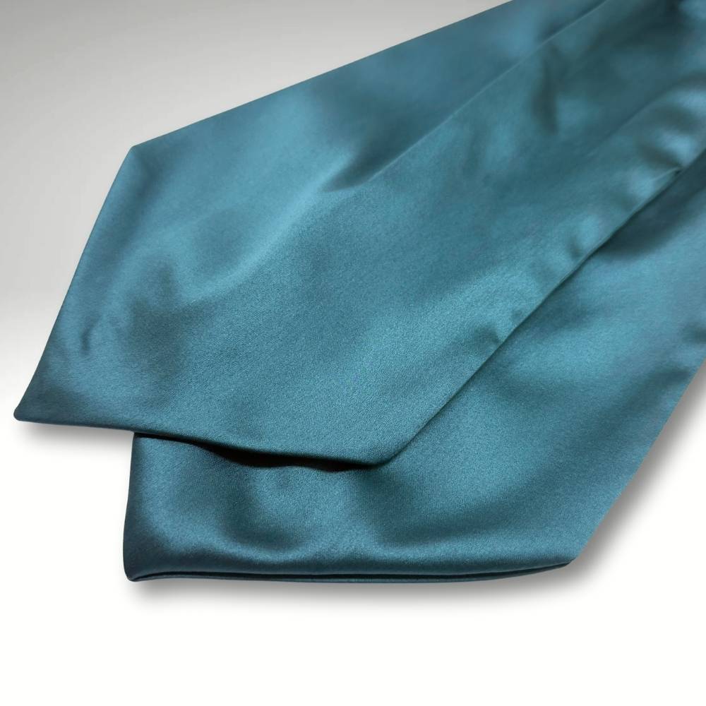 Teal Satin Cravat for Men
