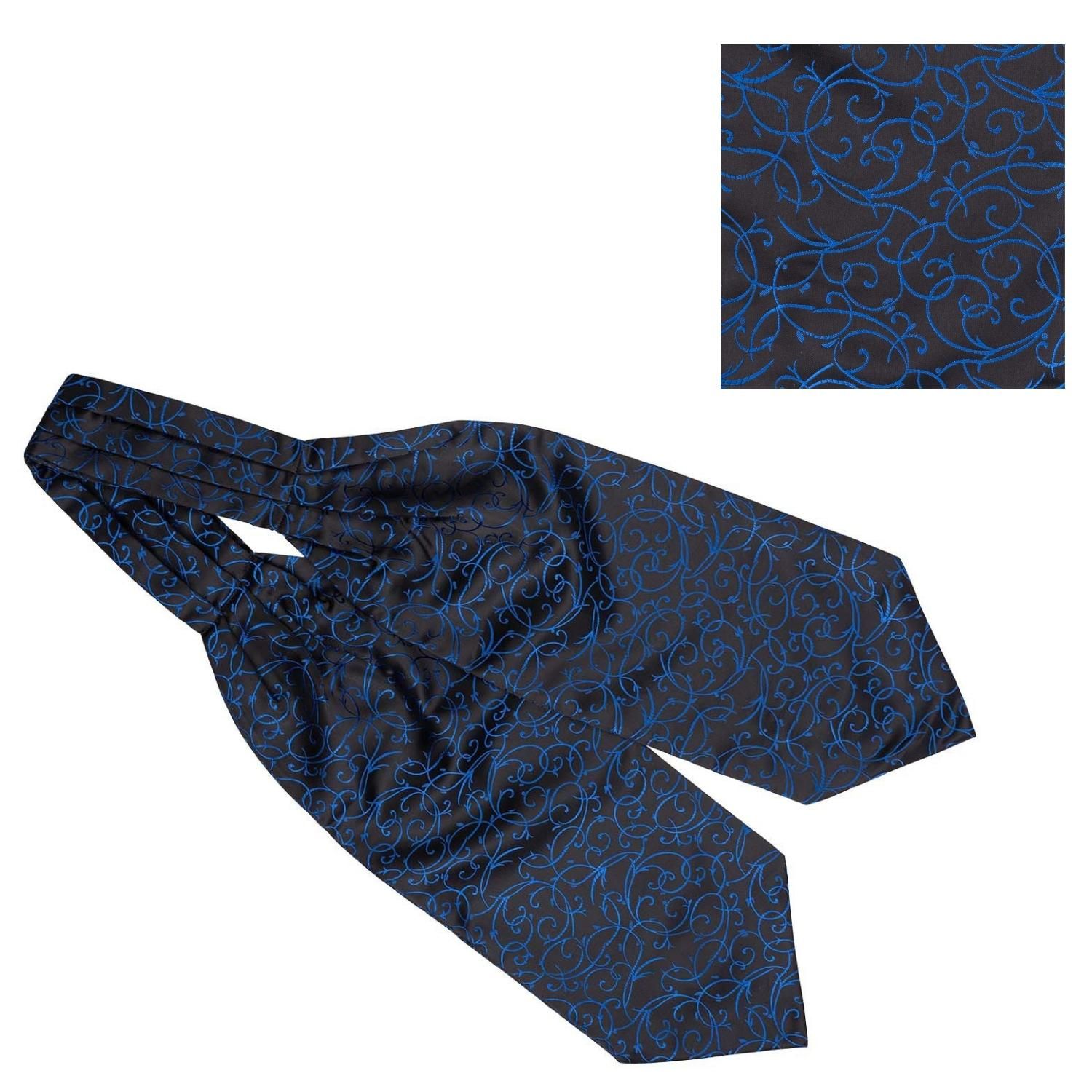 Navy Blue Paisley Cravat and Pocket Square Combo for Men