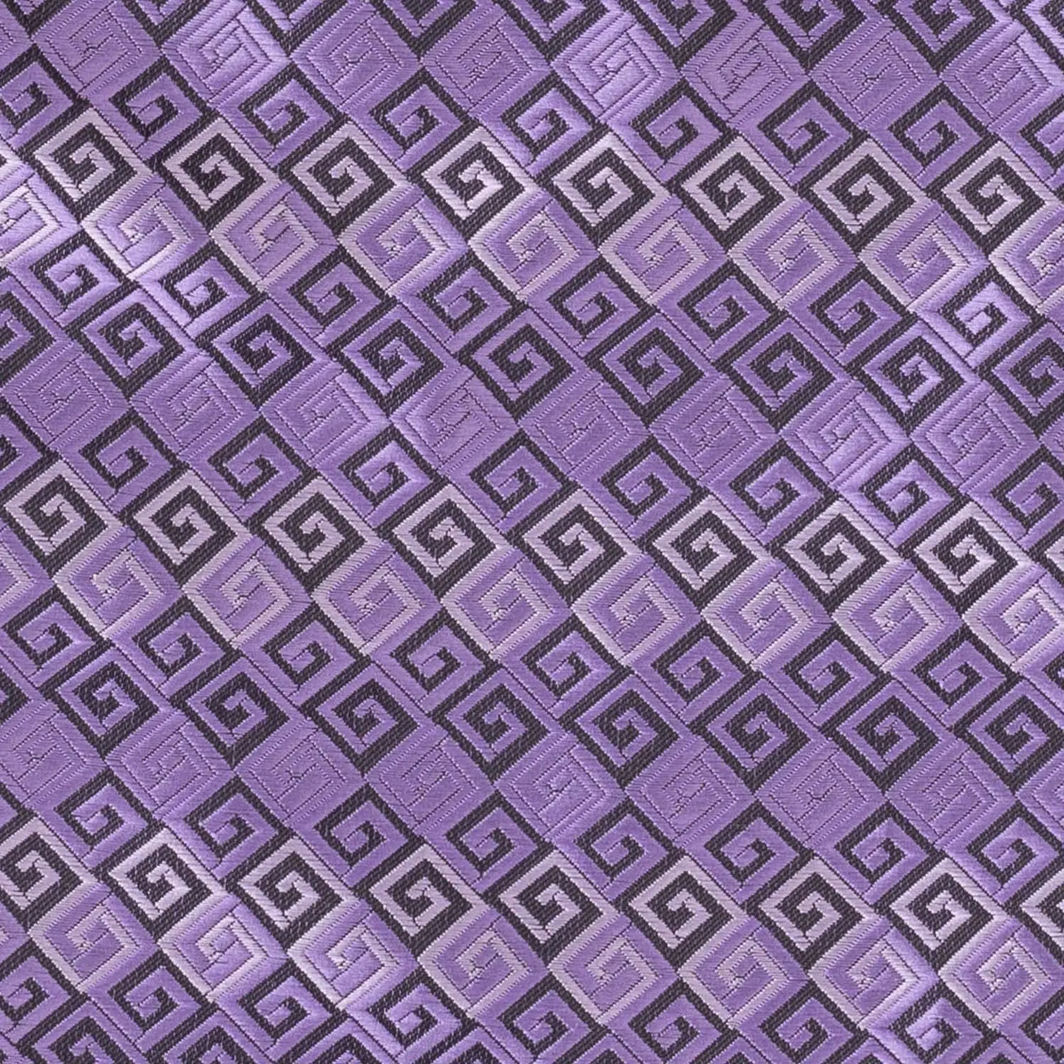 Purple Geometric Cravat and Pocket Square Combo for Men