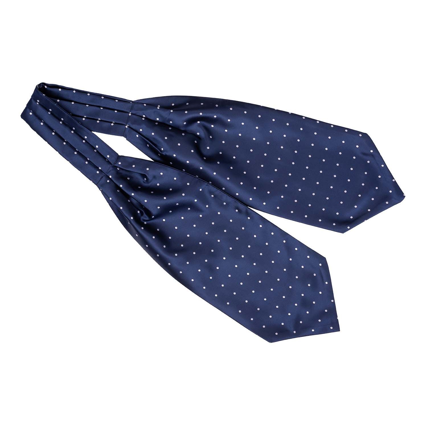 Blue Polka Dot Cravat and Pocket Square Combo for Men