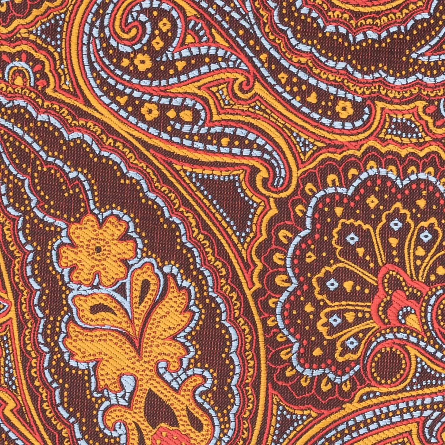 Orange Paisley Cravat and Pocket Square Combo for Men