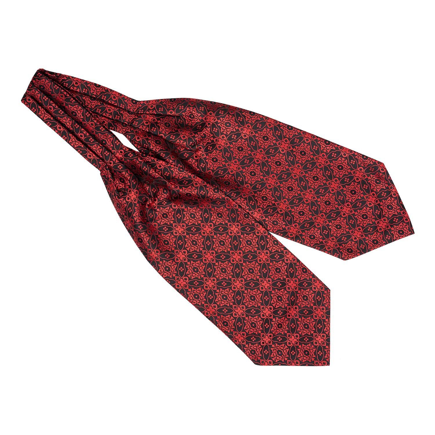 Red Floral Cravat and Pocket Square Combo for Men