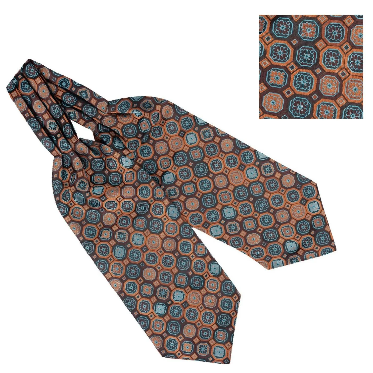 Blue Floral Cravat and Pocket Square Combo for Men