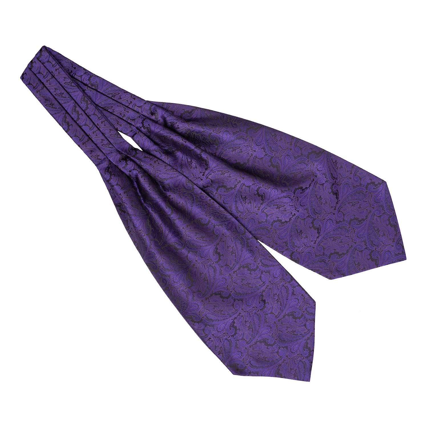 Purple Paisley Cravat and Pocket Square Combo for Men