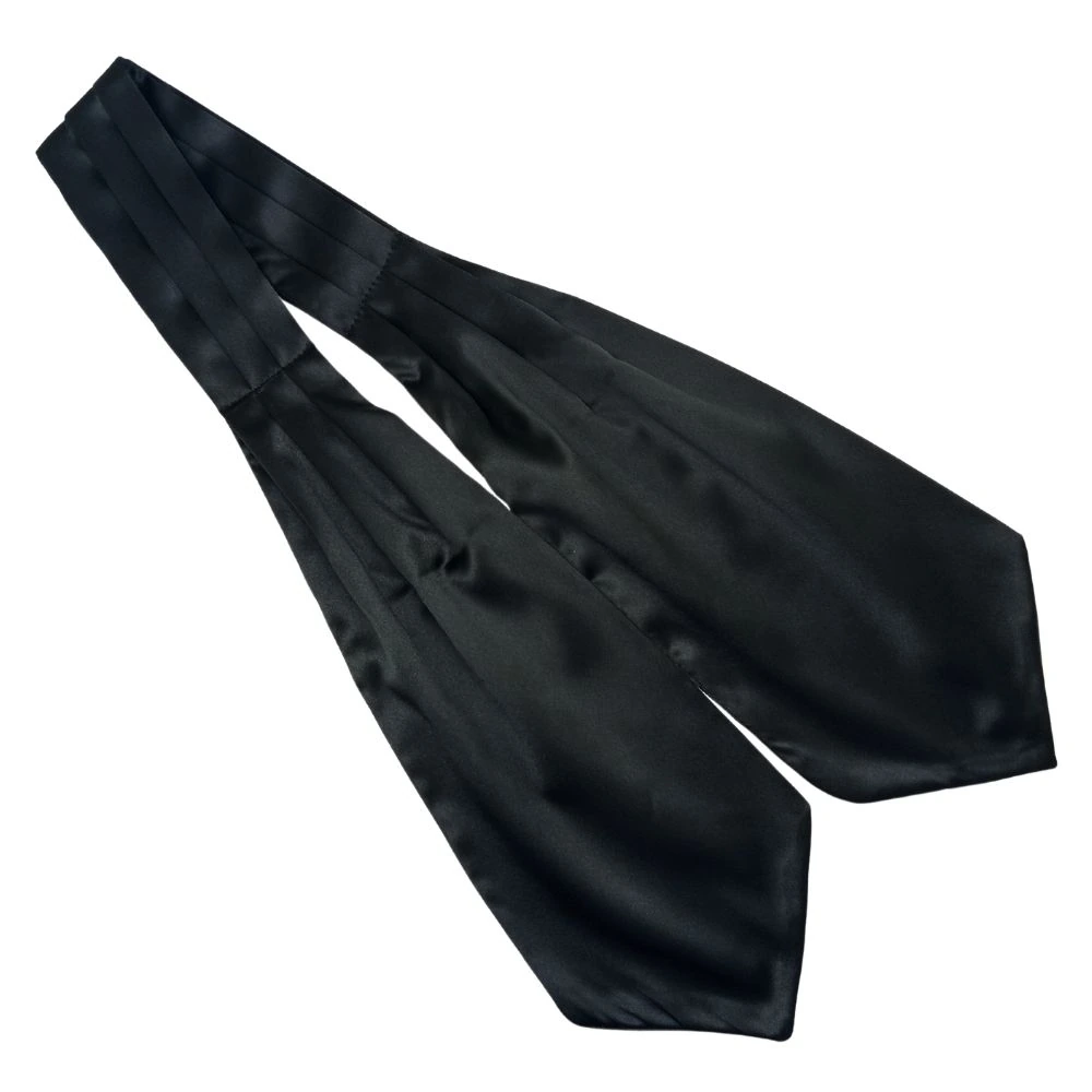 Black Cravat and Pocket Square Combo for Men