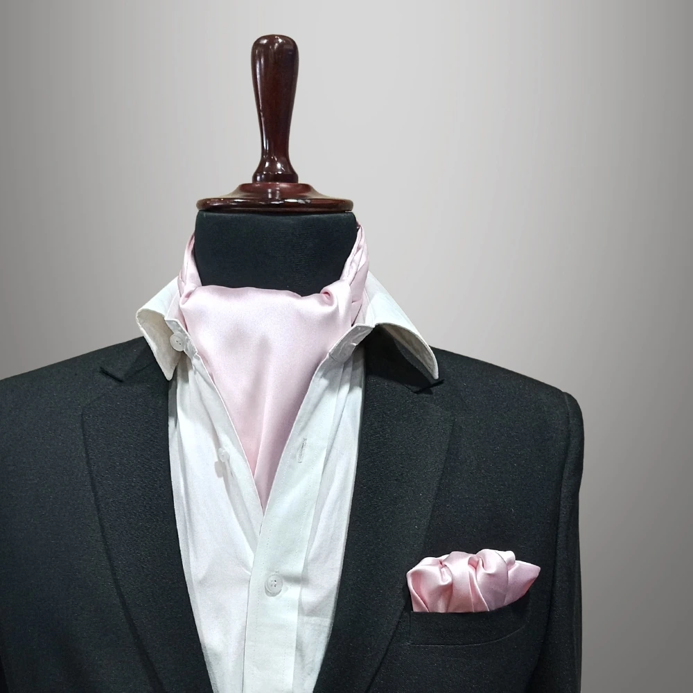Pink Cravat and Pocket Square Combo for Men
