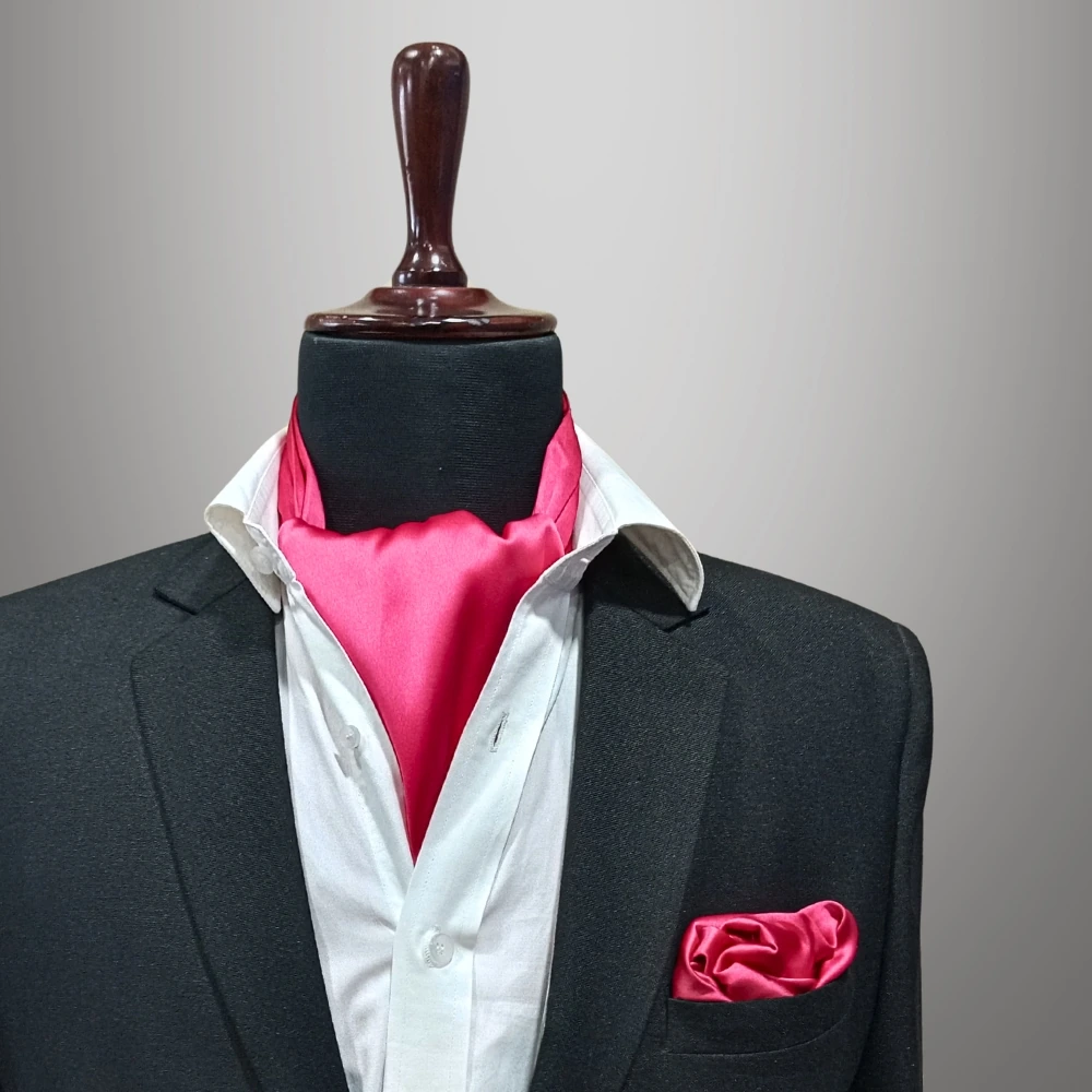 Pink Cravat and Pocket Square Combo for Men