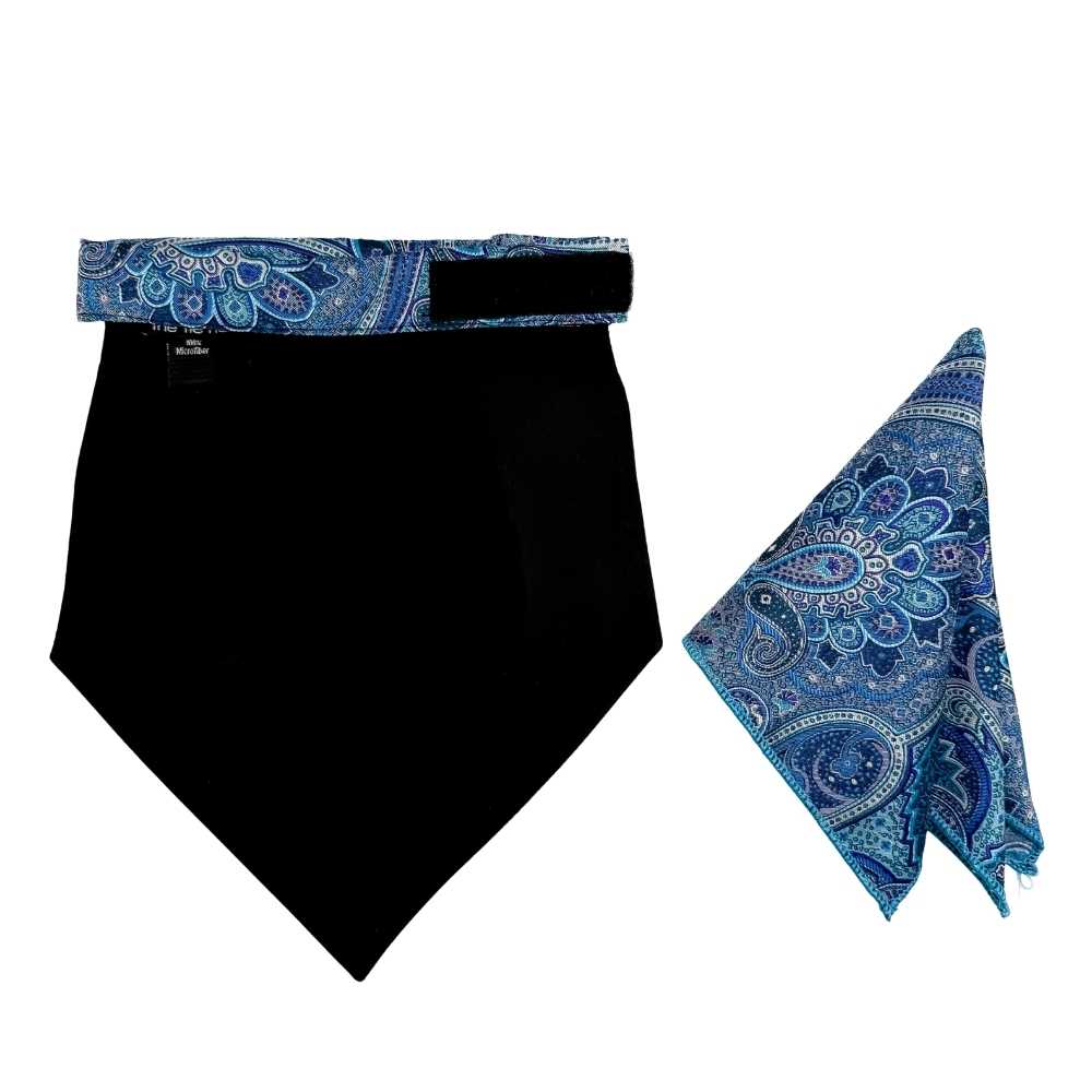 Blue Paisley Cravat and Pocket Square Combo for Men