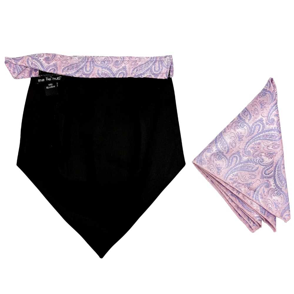 Pink Paisley Cravat and Pocket Square Combo for Men