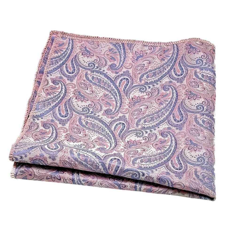 Pink Paisley Cravat and Pocket Square Combo for Men