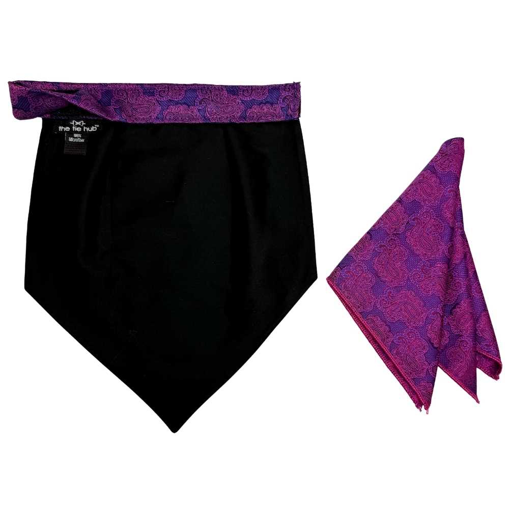 Purple Paisley Cravat and Pocket Square Combo for Men