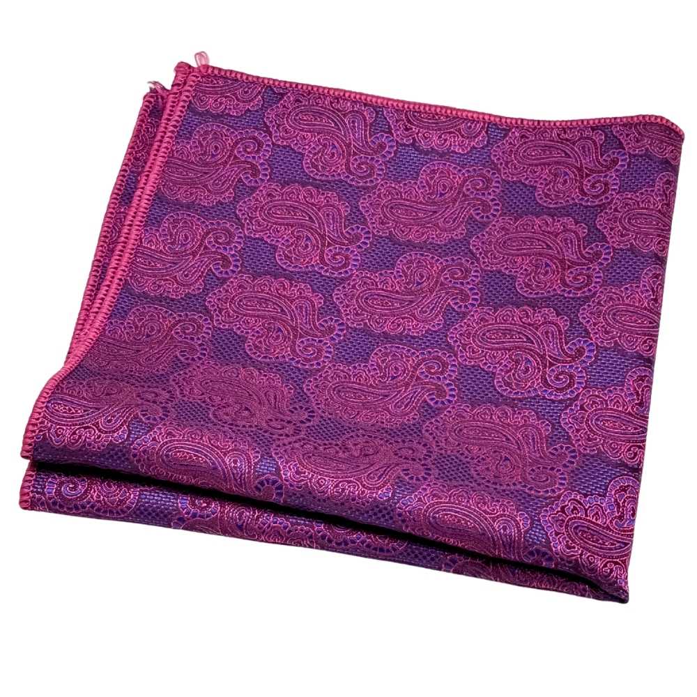 Purple Paisley Cravat and Pocket Square Combo for Men