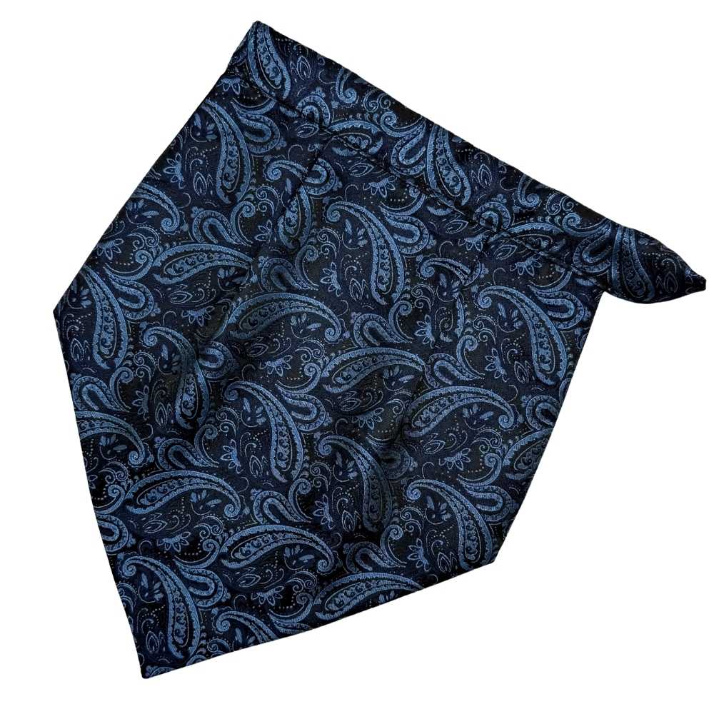 Blue Paisley Cravat and Pocket Square Combo for Men