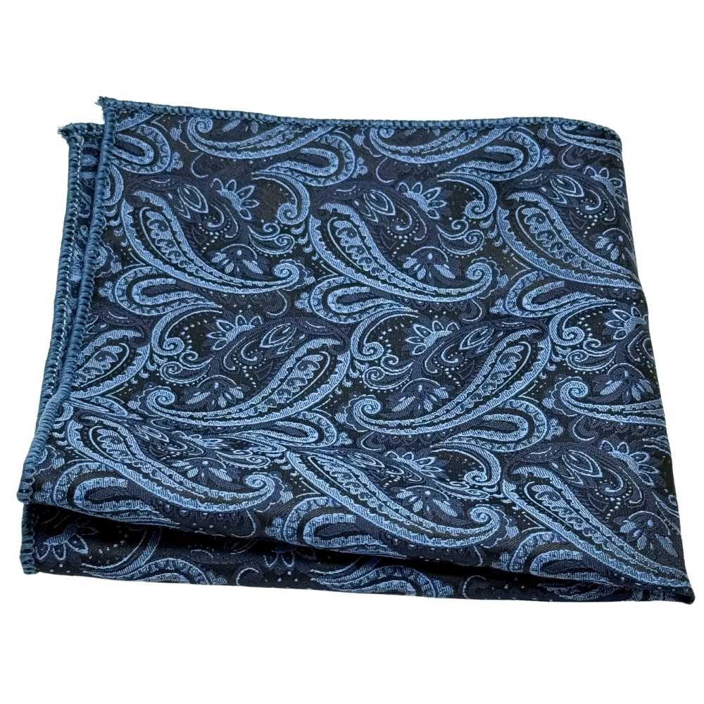 Blue Paisley Cravat and Pocket Square Combo for Men