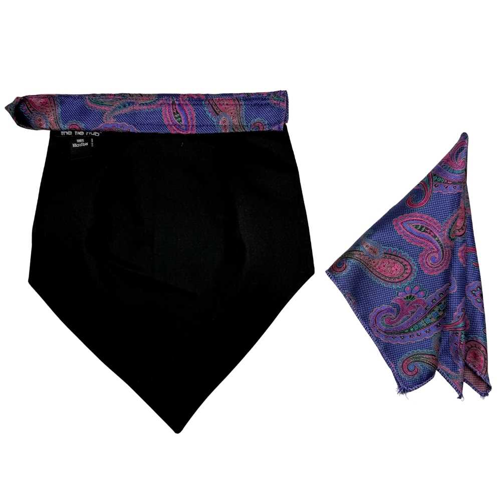 Purple Paisley Cravat and Pocket Square Combo for Men