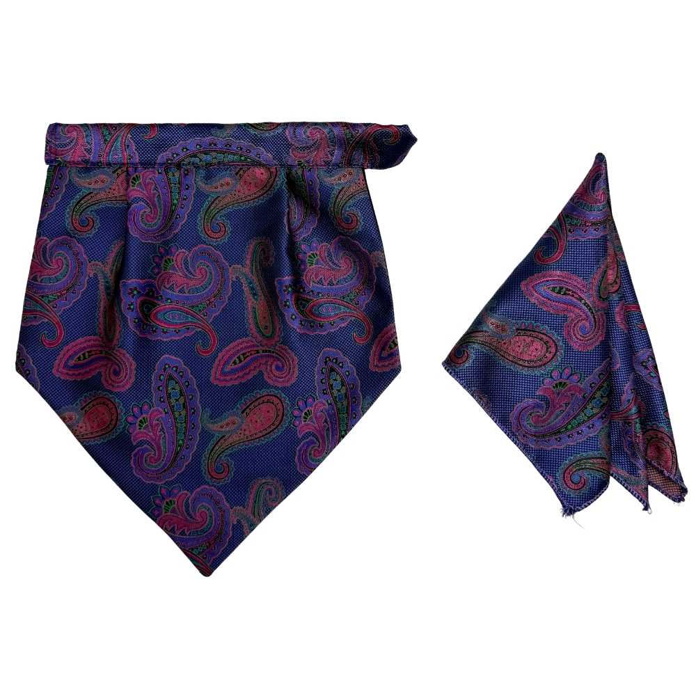 Purple Paisley Cravat and Pocket Square Combo for Men