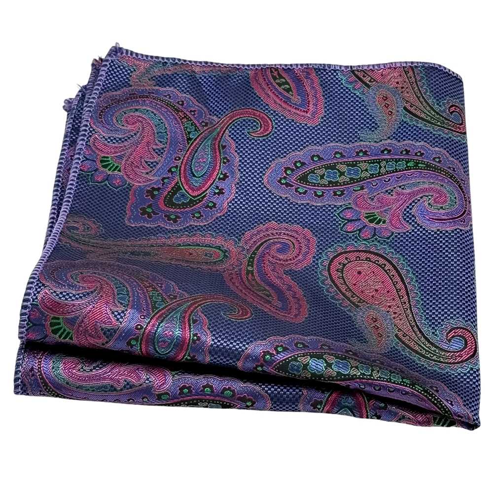 Purple Paisley Cravat and Pocket Square Combo for Men