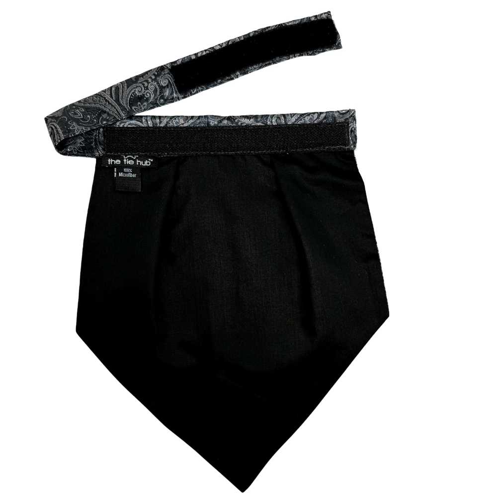 Black Paisley Cravat and Pocket Square Combo for Men