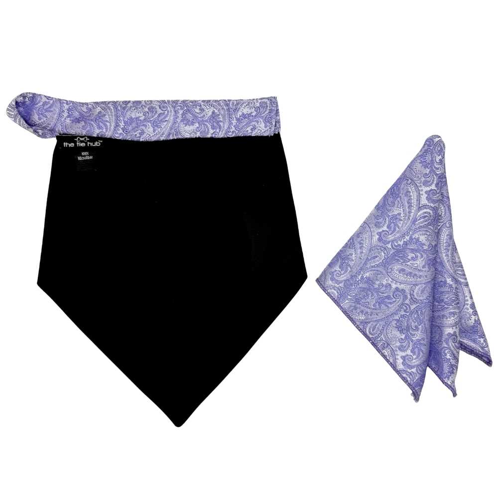 Lavender Paisley Cravat and Pocket Square Combo for Men