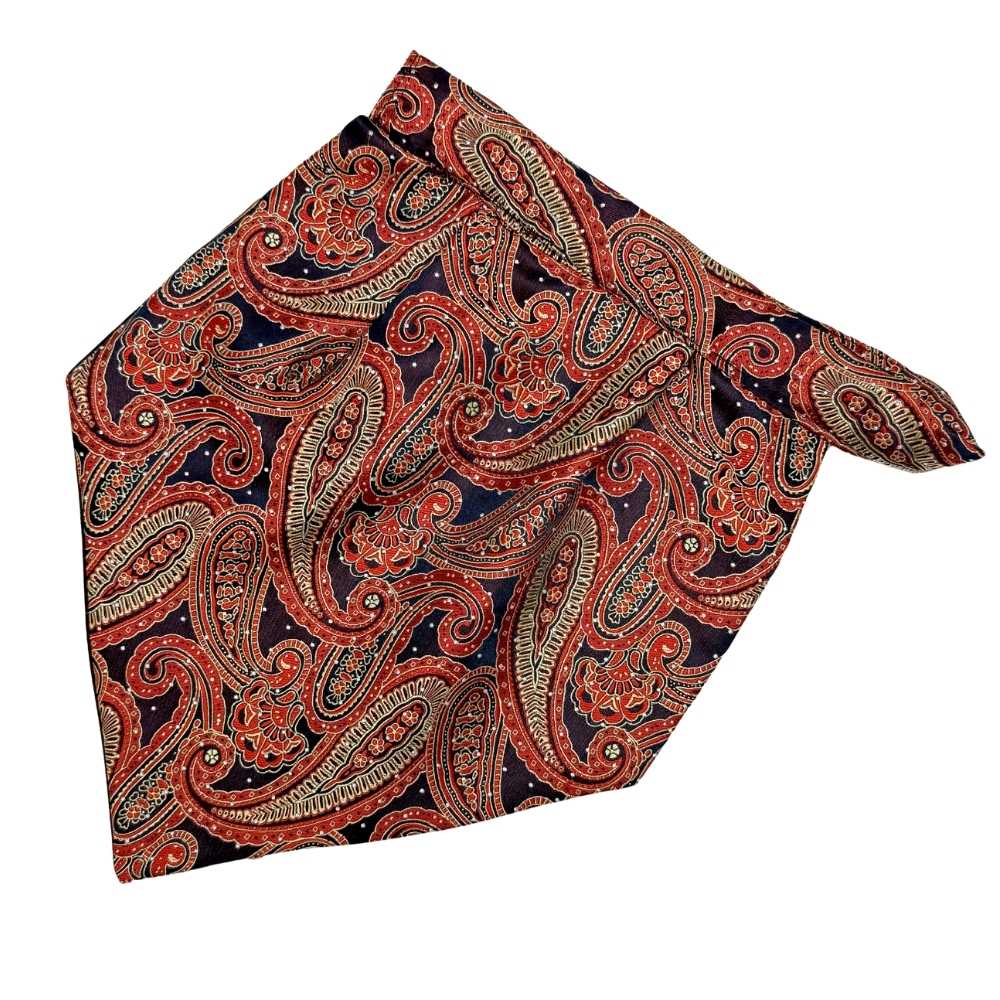 Orange Paisley Cravat and Pocket Square Combo for Men