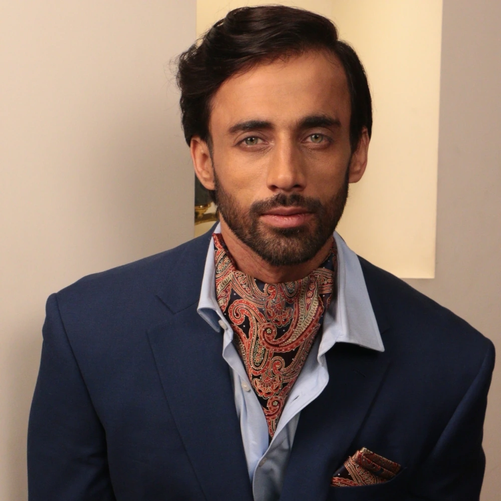 Orange Paisley Cravat and Pocket Square Combo for Men