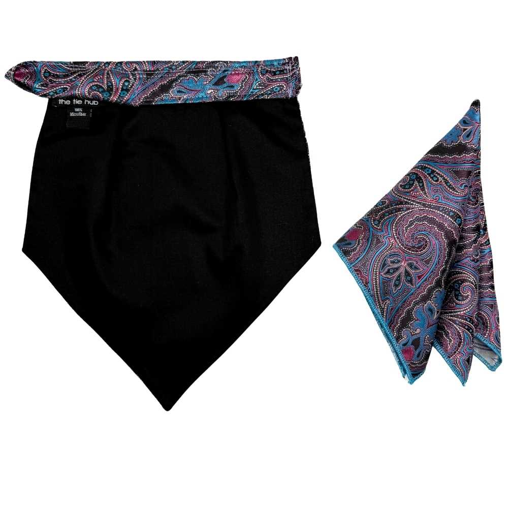 Purple Paisley Cravat and Pocket Square Combo for Men