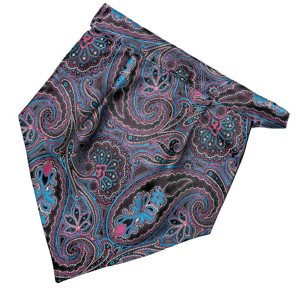 Purple Paisley Cravat and Pocket Square Combo for Men