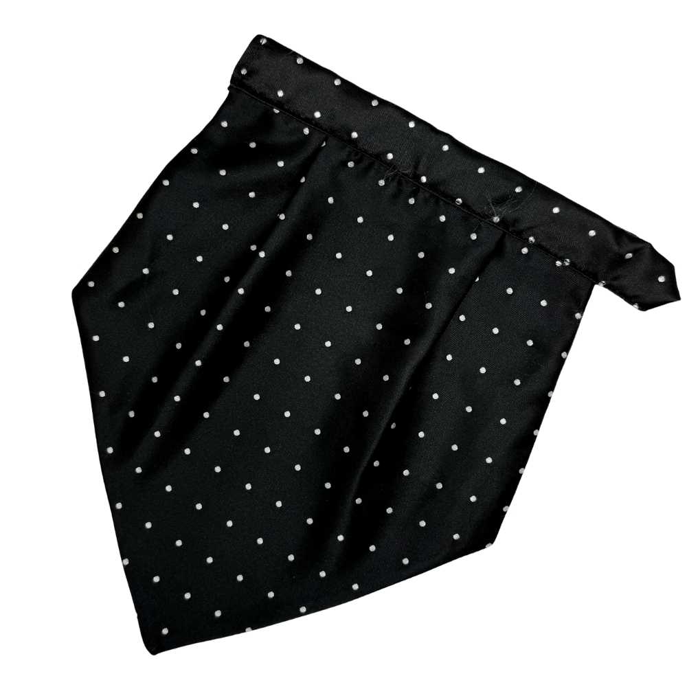 Black Polka Dot Cravat and Pocket Square Combo for Men