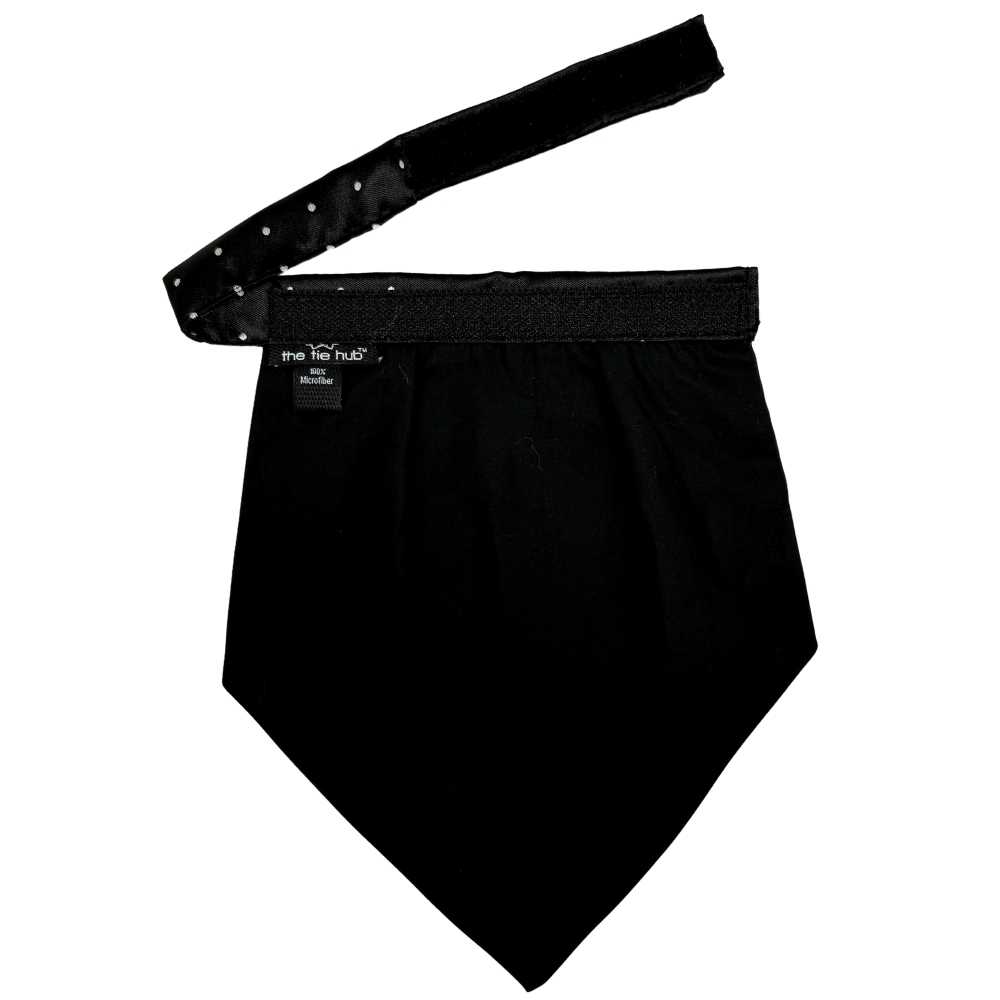 Black Polka Dot Cravat and Pocket Square Combo for Men