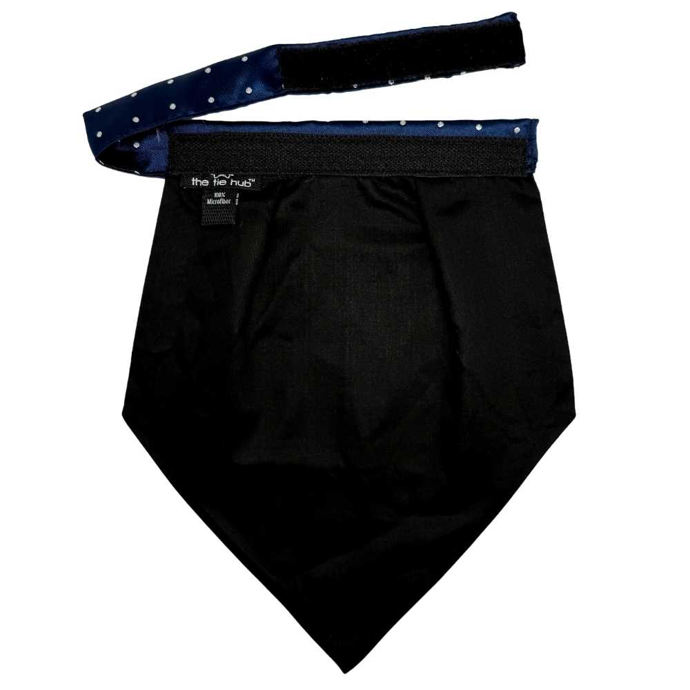 Navy Blue Polka Dot Cravat and Pocket Square Combo for Men