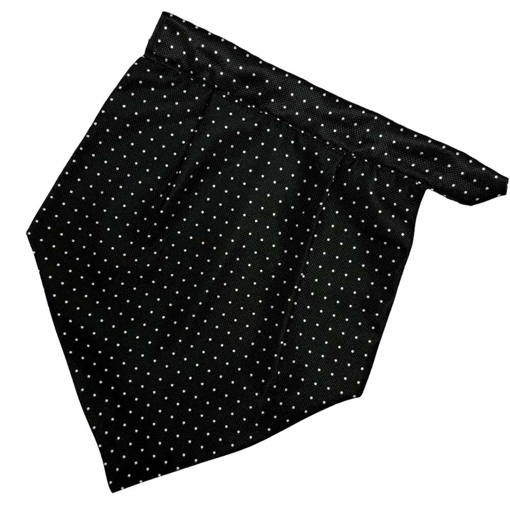 Black Polka Dot Cravat and Pocket Square Combo for Men