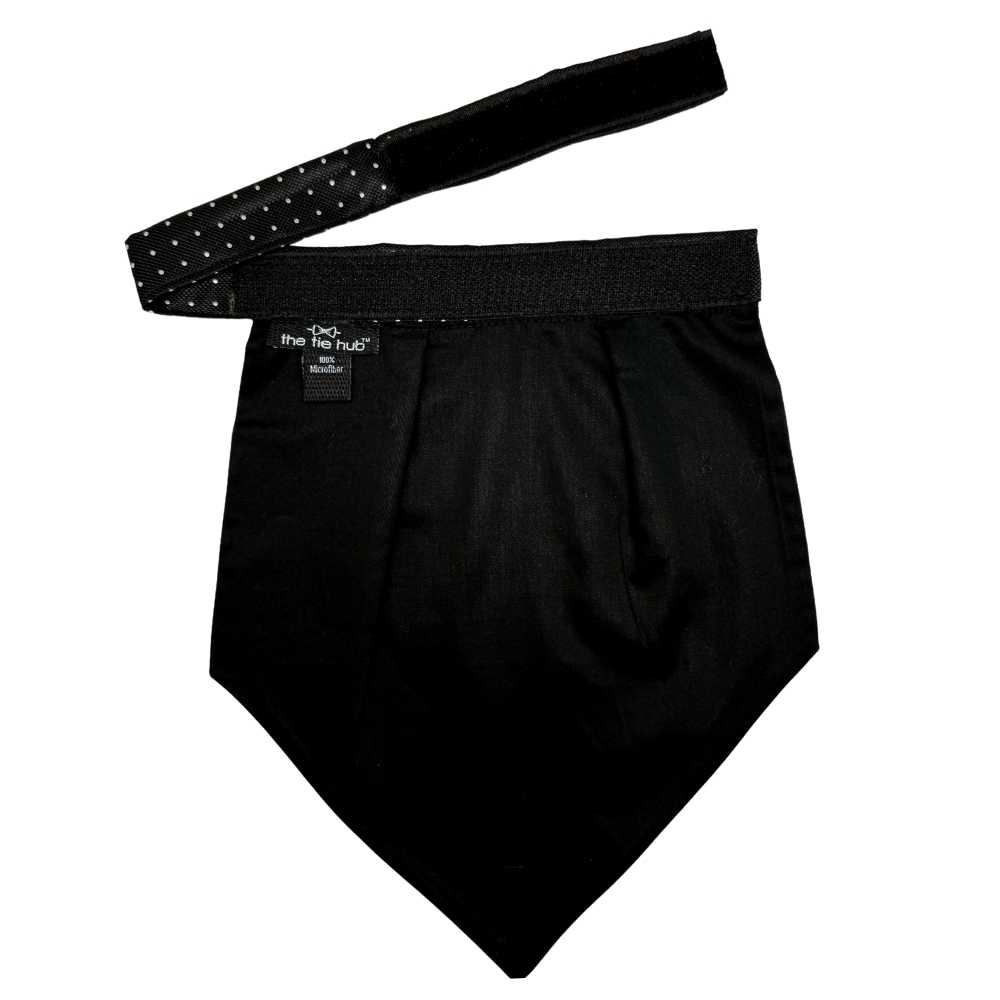 Black Polka Dot Cravat and Pocket Square Combo for Men