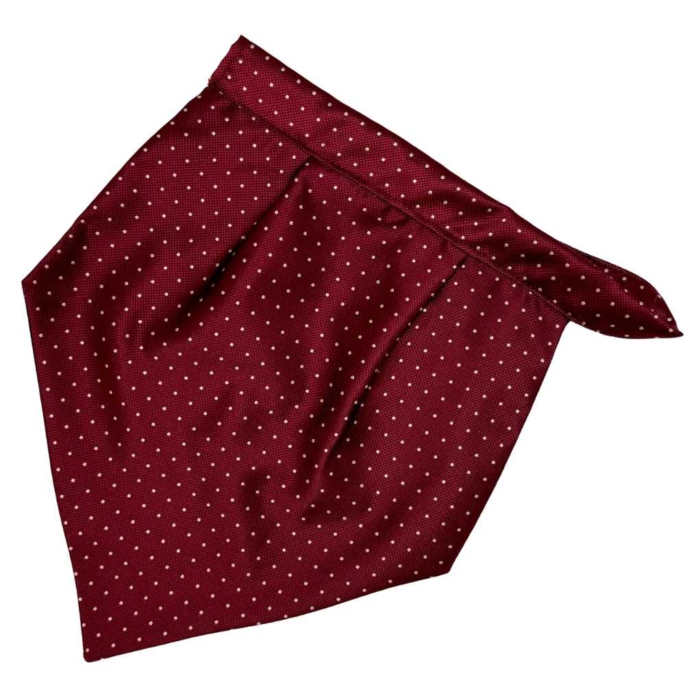 Maroon Polka Dot Cravat and Pocket Square Combo for Men