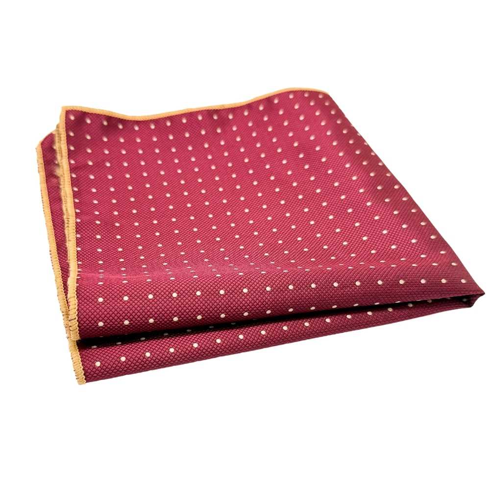 Maroon Polka Dot Cravat and Pocket Square Combo for Men