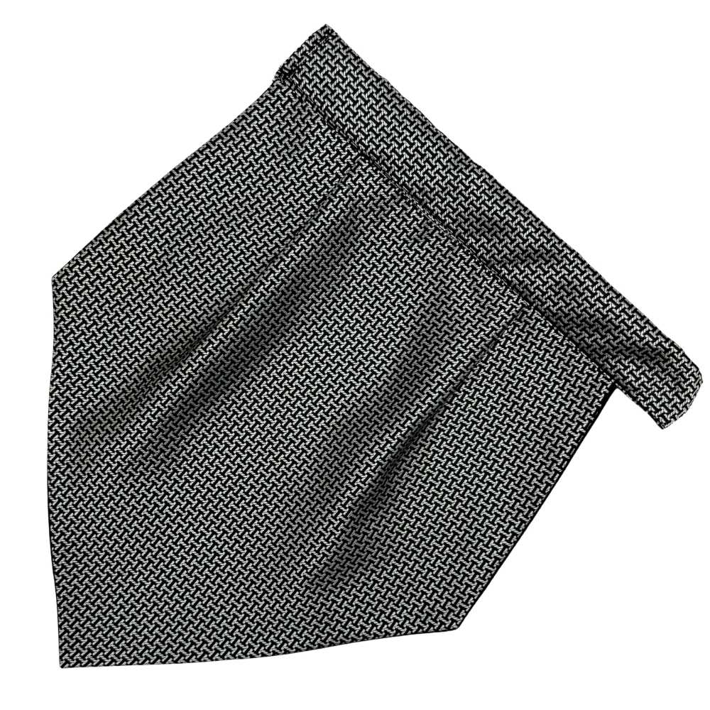Grey Geometric Cravat and Pocket Square Combo for Men