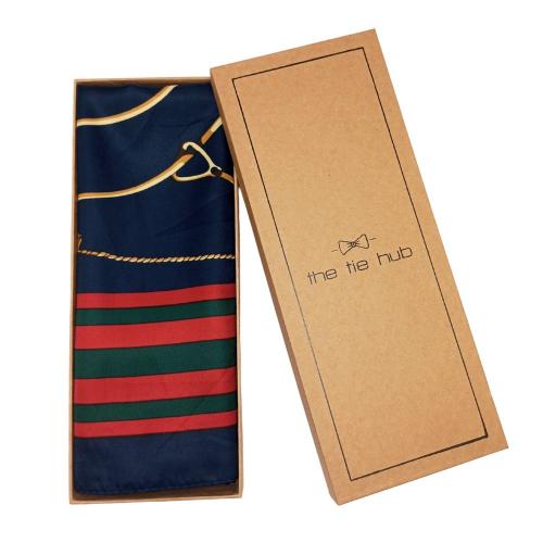 Navy Blue Rope Chain Patterned Scarf for Women