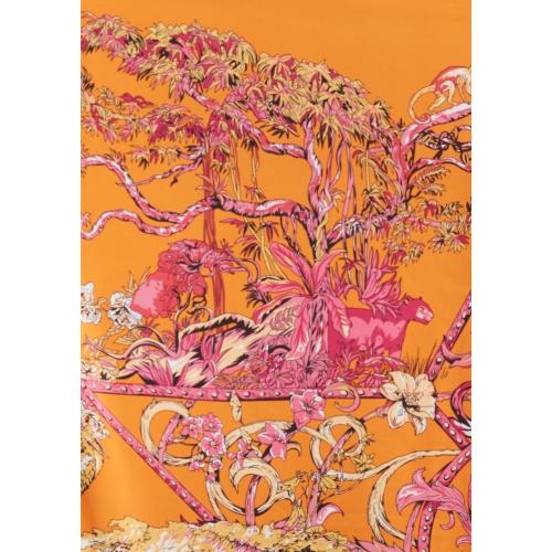 Orange Animals Printed Scarf for Women