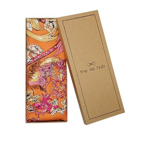 Orange Animals Printed Scarf for Women