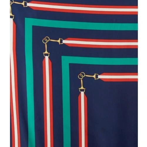 Navy Blue Horse Bit Pattern Scarf for Women