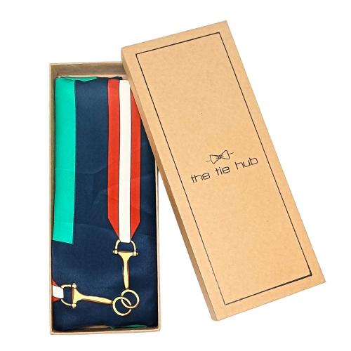 Navy Blue Horse Bit Pattern Scarf for Women