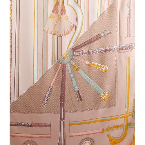 Orange with Pink Cannes Stick Printed Scarf for Women