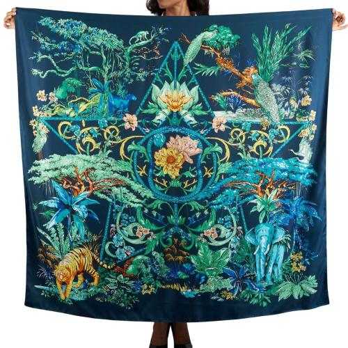 Blue Animals Printed Scarf for Women