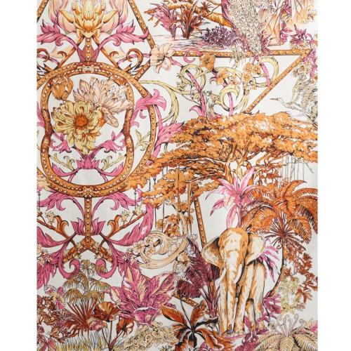 White with Pink Animals Printed Scarf for Women