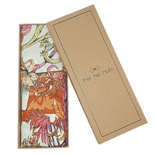 White with Pink Animals Printed Scarf for Women