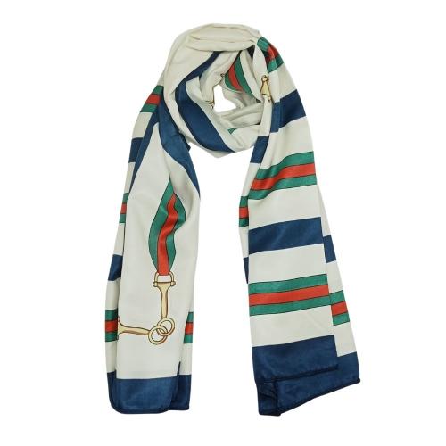 White Horse Bit Printed Scarf for Women