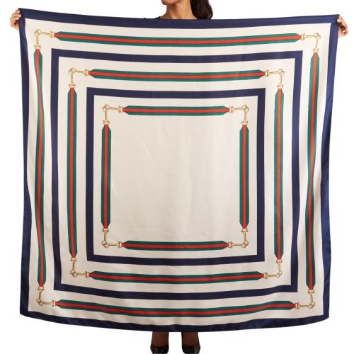 White Horse Bit Printed Scarf for Women